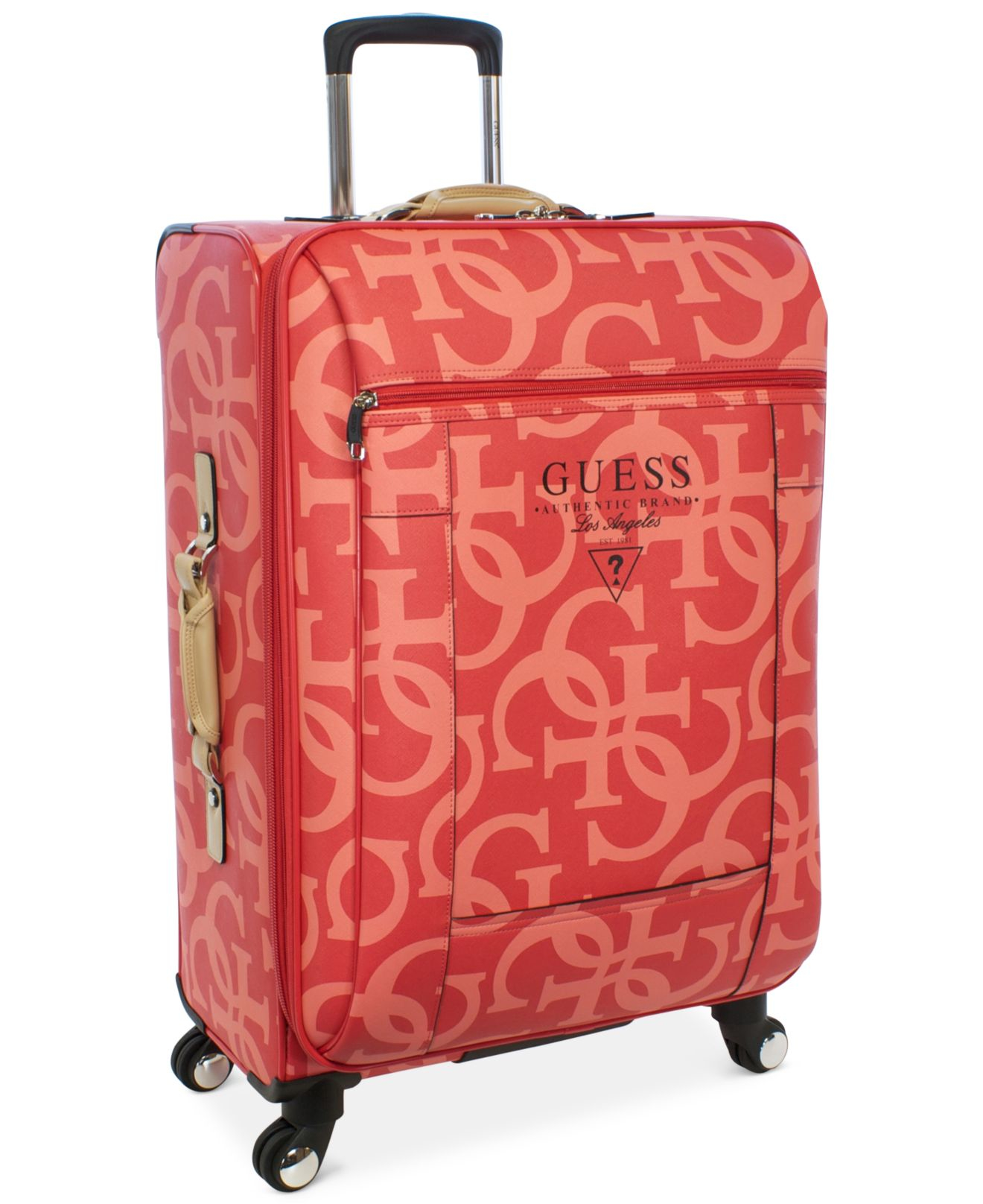 guess suitcase pink