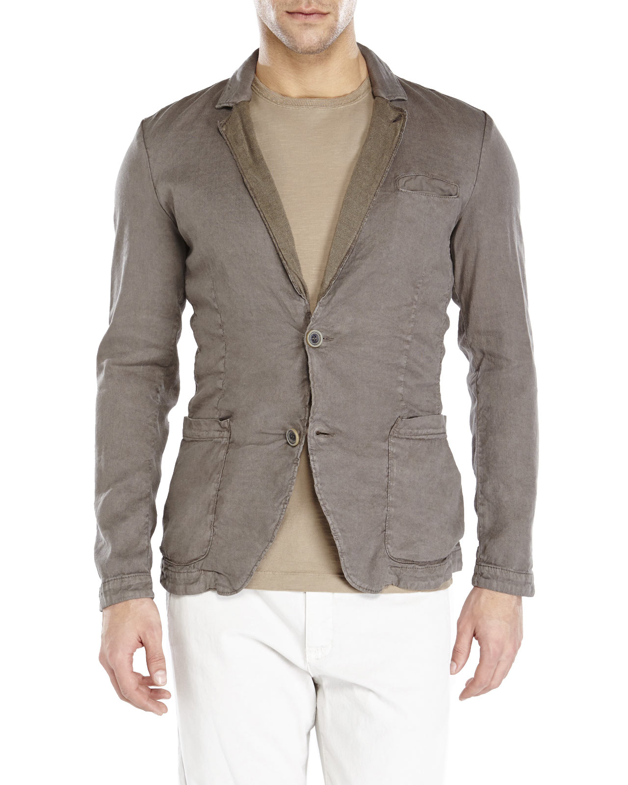 Transit uomo Brown Two-Button Linen Jacket in Brown for Men | Lyst