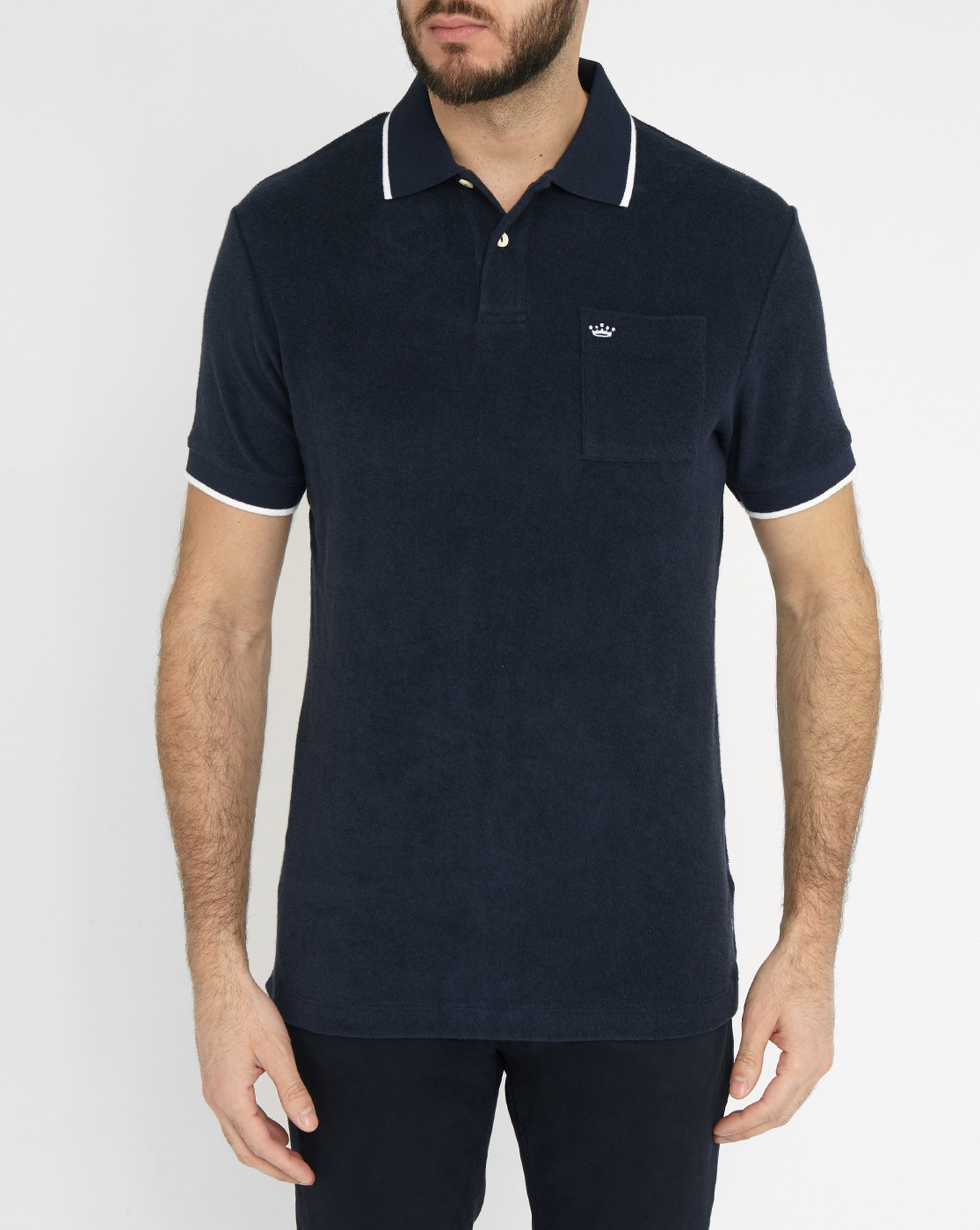 Vicomte a. Navy Terry Loop Polo Shirt in Black for Men | Lyst