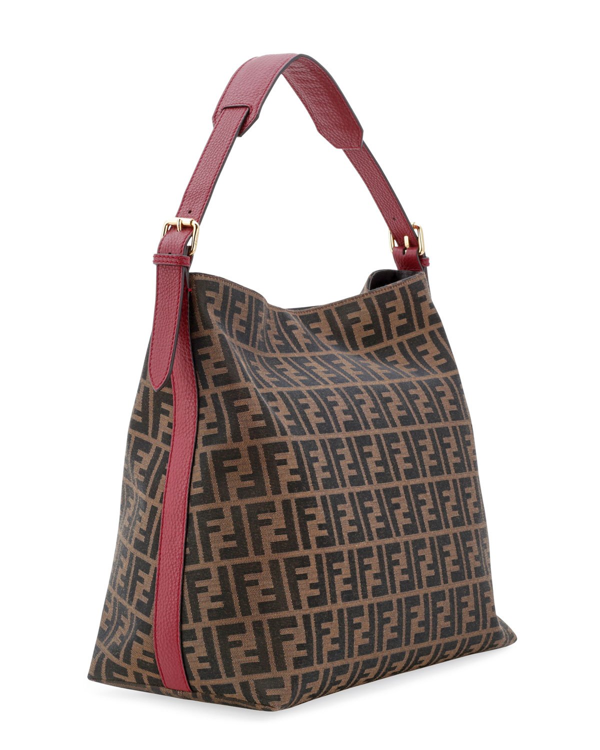 Fendi Zucca-Print Large Canvas Hobo Bag in Brown | Lyst