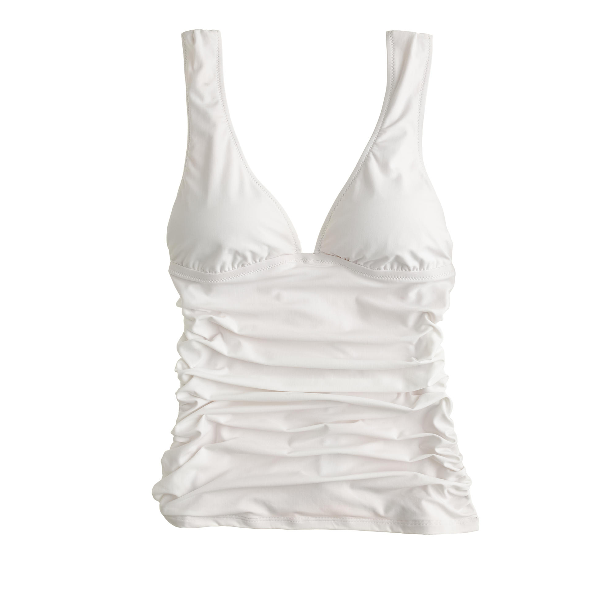 J Crew Ruched Tankini Top In White Lyst