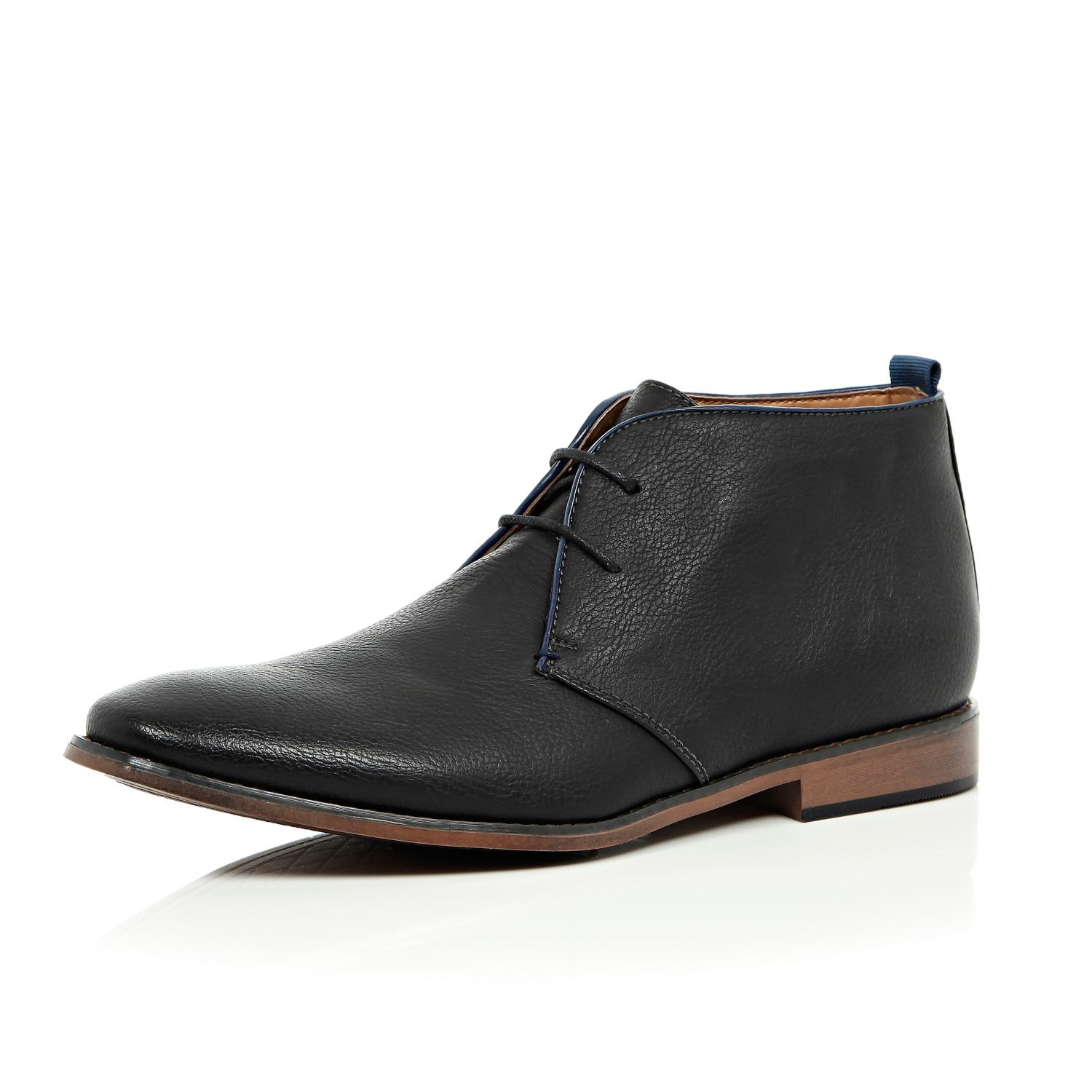 river island black lace up chunky boots