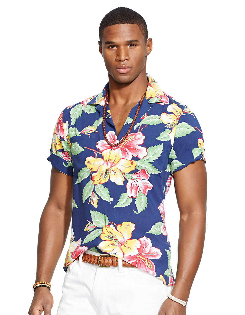 Polo Ralph Lauren Slim-fit Hibiscus-print Camp Shirt in Blue for Men - Lyst