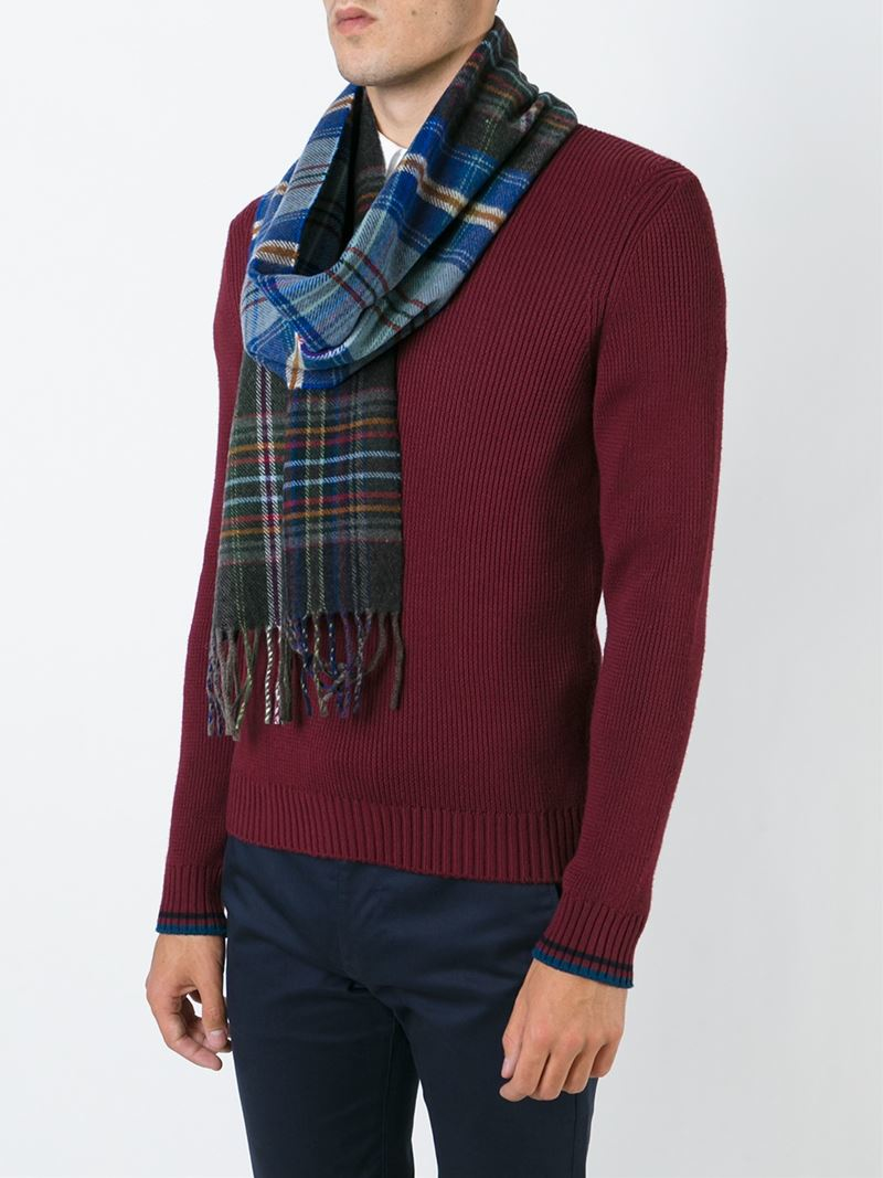 blue checkered scarf