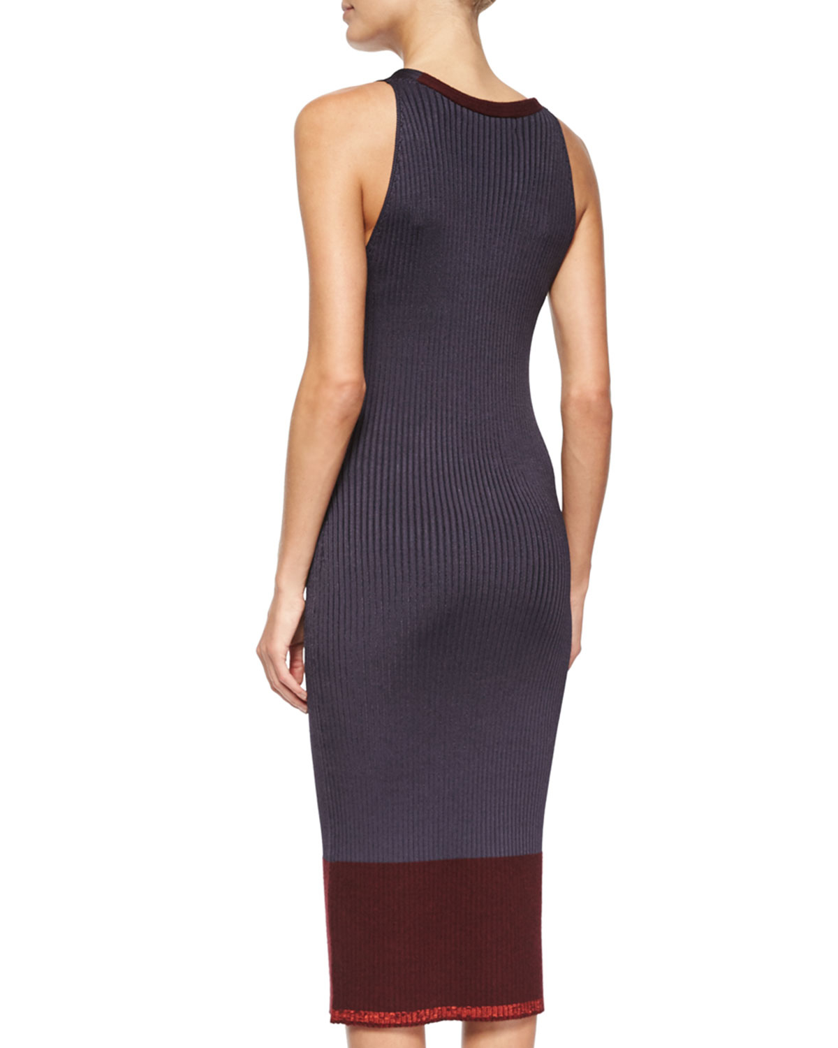 Lyst Rag Bone Kristin Ribbed Knit Midi Dress In Gray Gallery