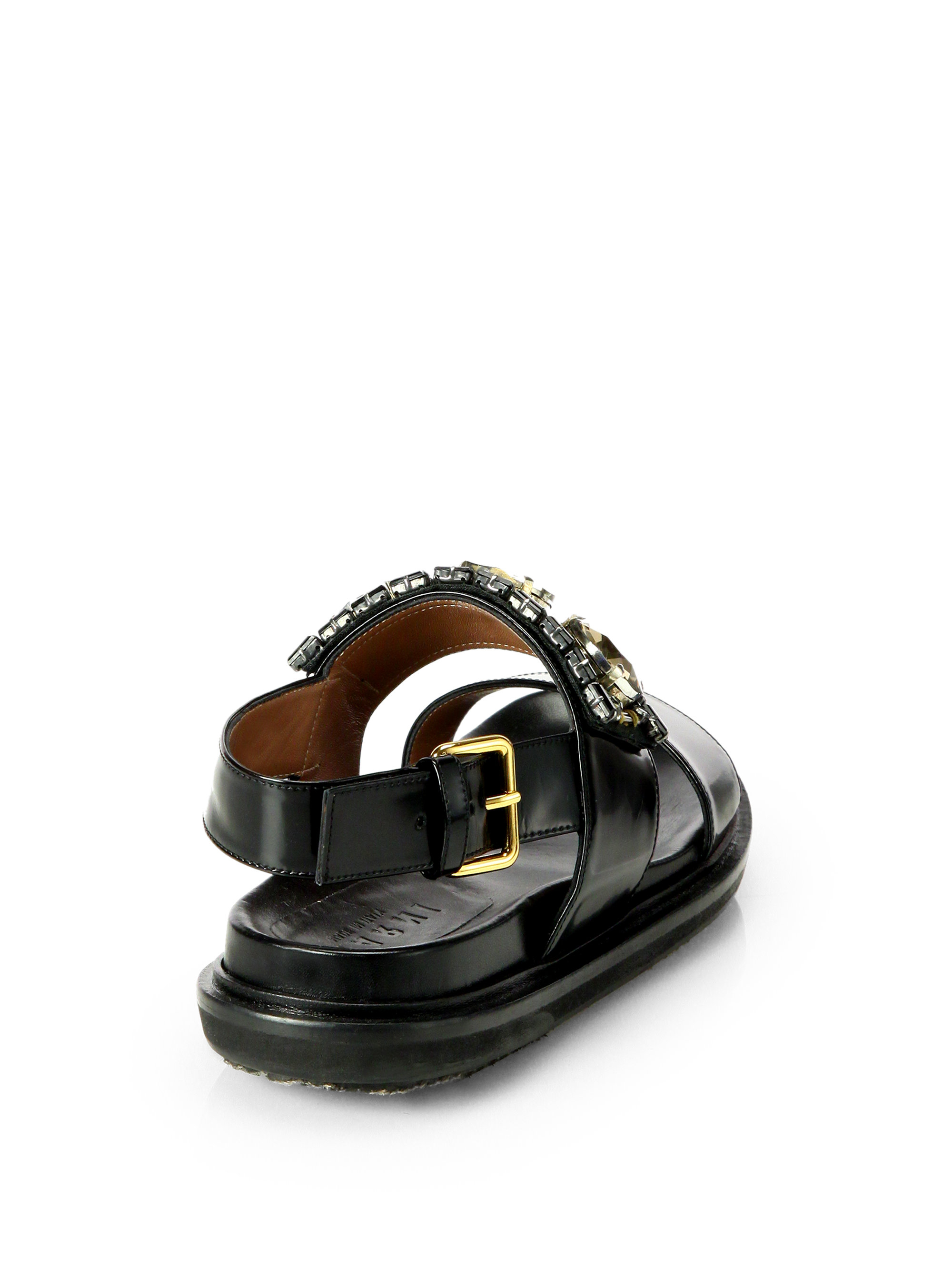 marni metallic leather sandals