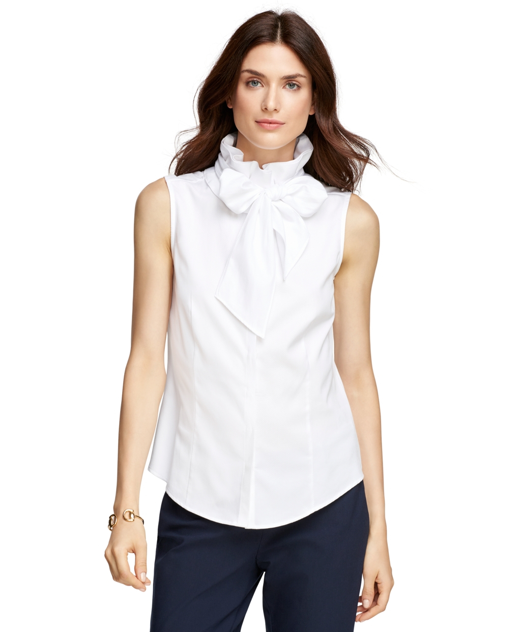 Lyst Brooks brothers Sleeveless  Dress  Shirt  in White 