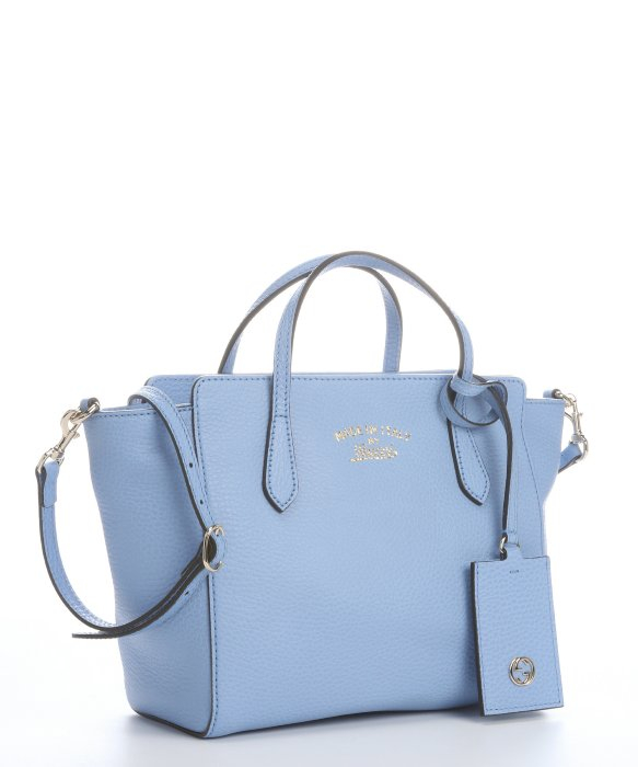 Gucci Light Blue Leather Mini Swing Top Handle Bag In Lyst Gallery