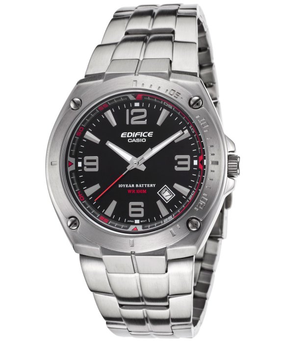 casio edifice men's chronograph silver bracelet watch