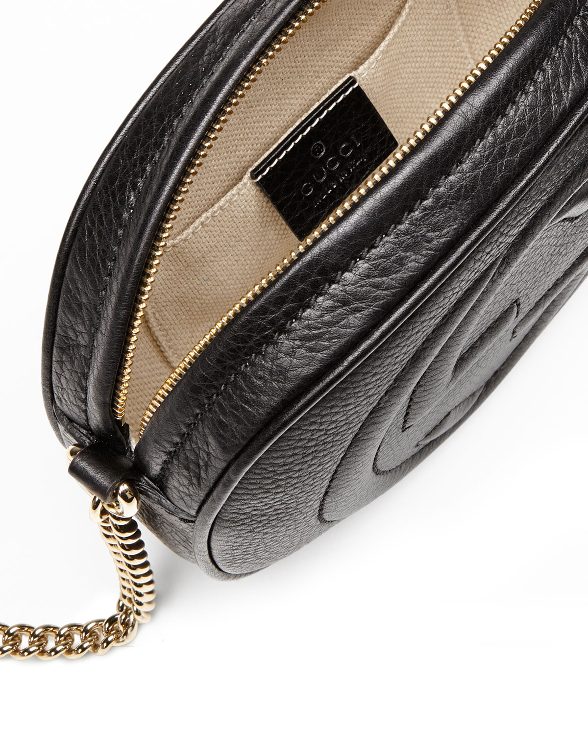 Lyst - Gucci Soho Leather Mini Chain Bag in Black