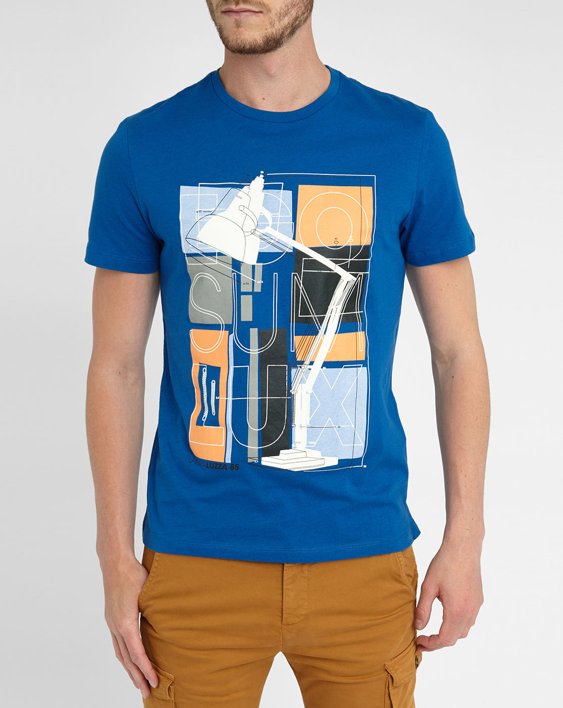Celio Club Blue Lamp Print Round-neck T-shirt in Blue for Men | Lyst