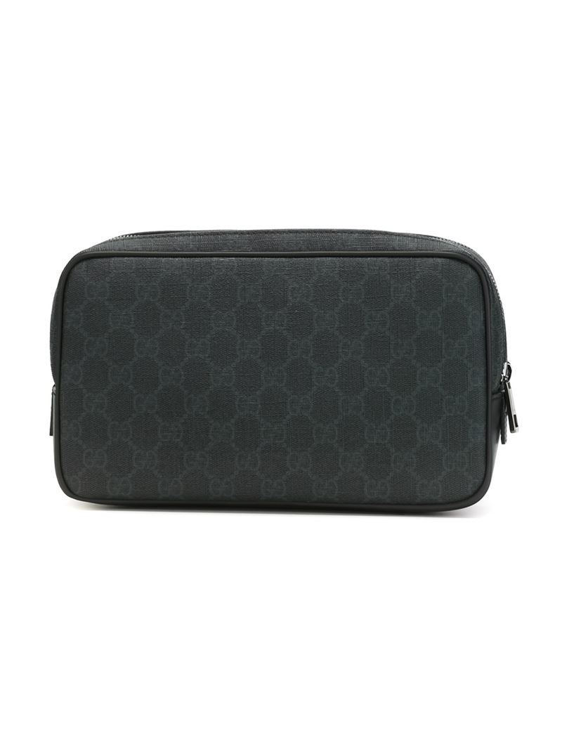 Gucci Monogram Wash Bag in Grey (Gray) for Men - Lyst