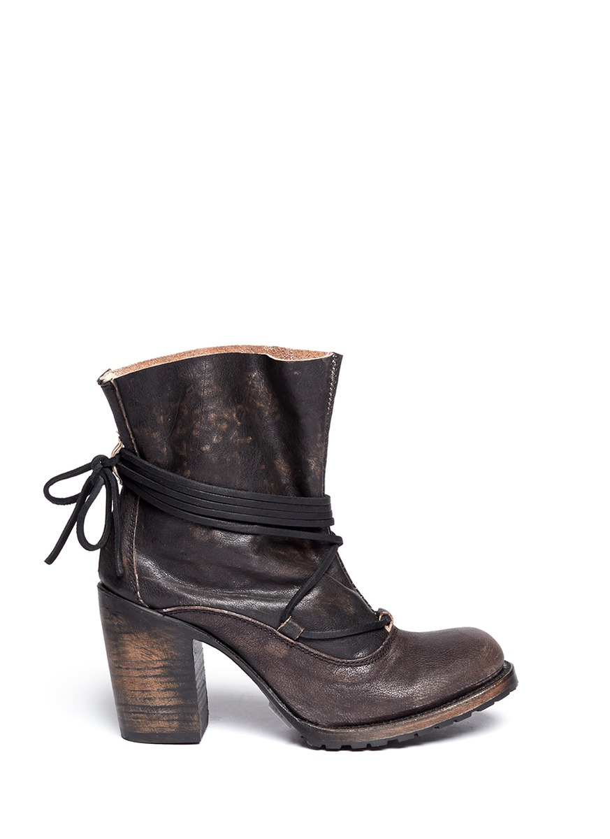 Lyst - Freebird 'jumpn' Wrap String Tie Leather Boots in Black