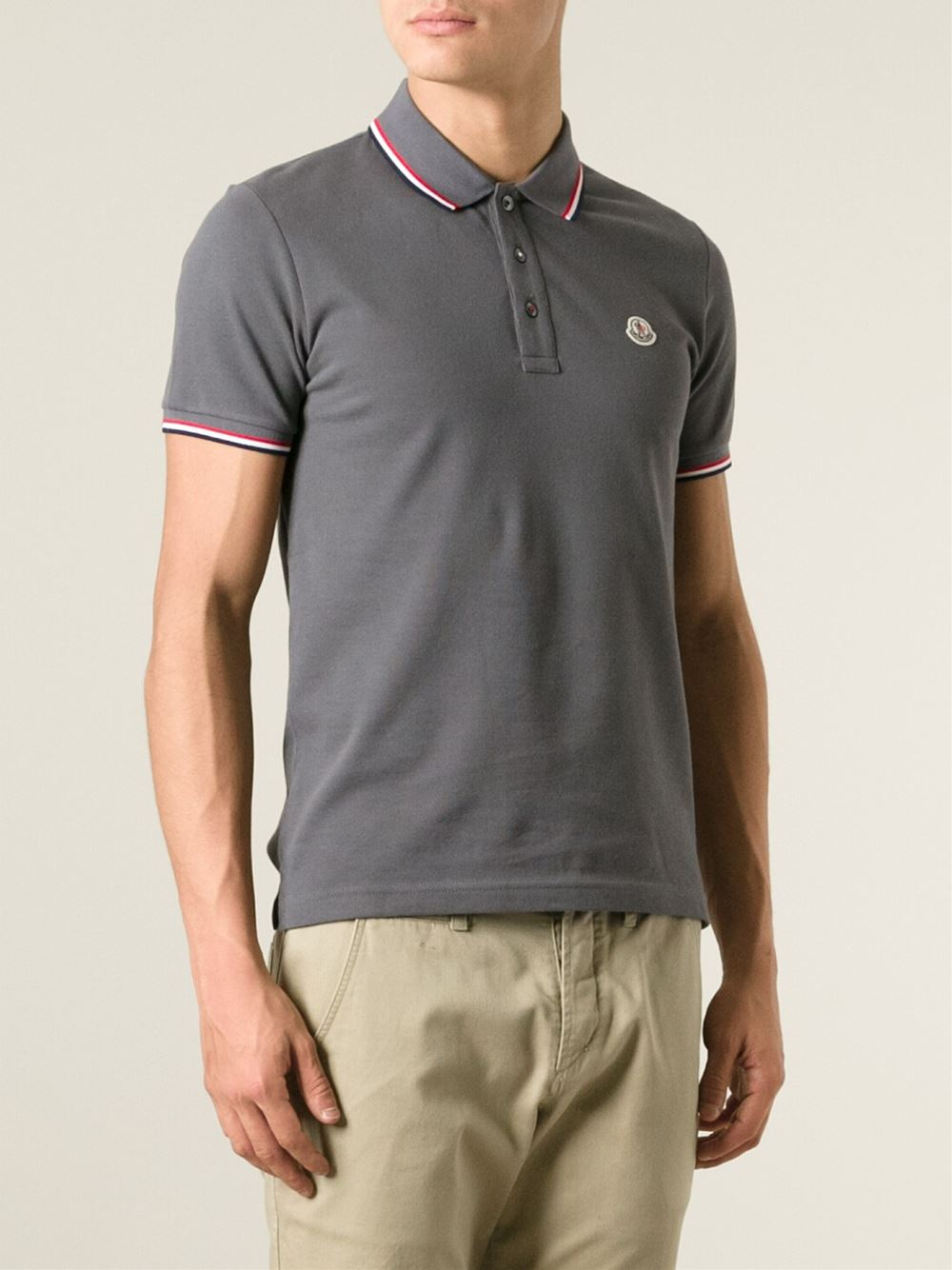 moncler polo top grey moncler polo top grey