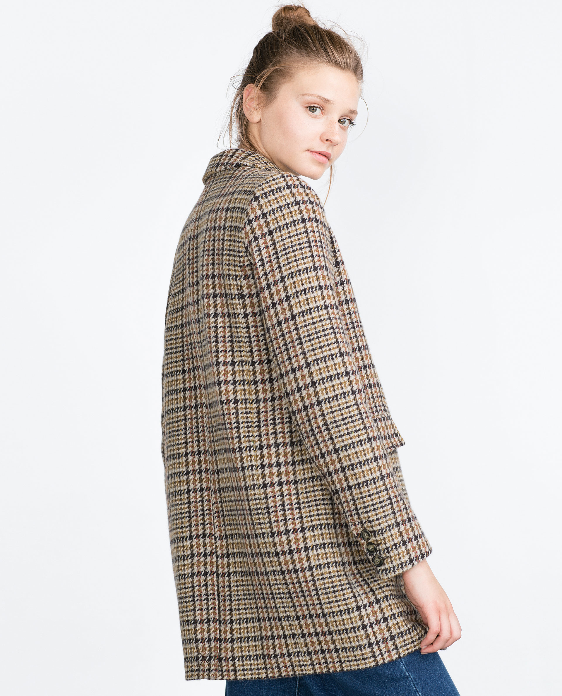 zara checked jacket womens