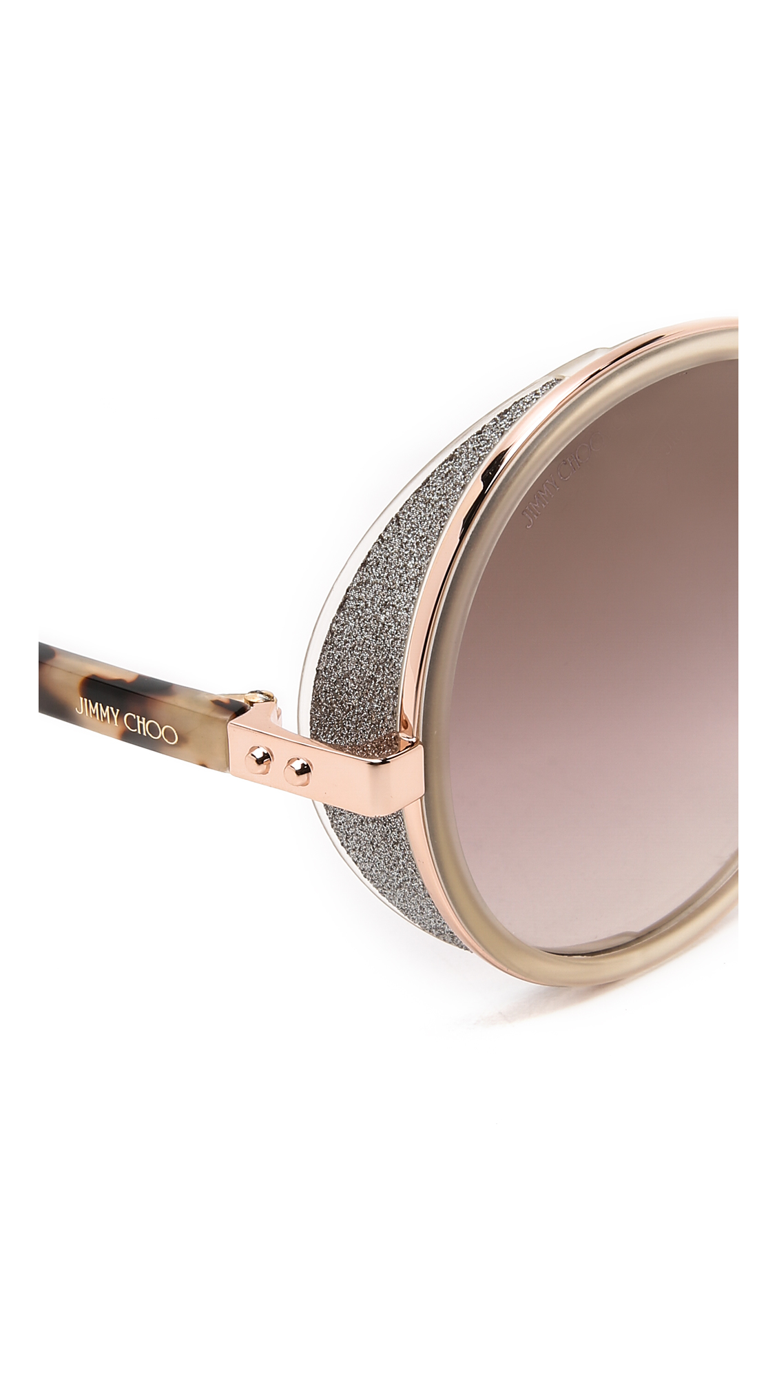 Lyst Jimmy Choo Andie Sunglasses Gold Copperbrown Gold In Metallic 