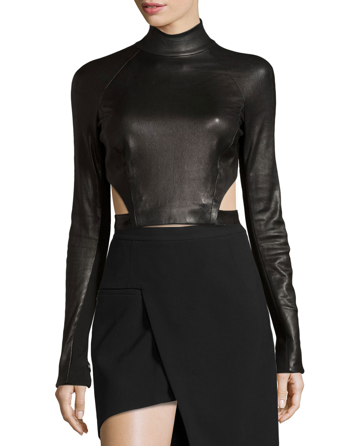 Leather crop top long sleeve Venus’s collection of long sleeve tops has you covered, and we’re not just talking about your arms. faux leather panel top $ back detail top $ ribbed long sleeve top $ faux leather print top $ embroidered surplice top $ stripe crop top $34 velvet trumpet sleeve top $36