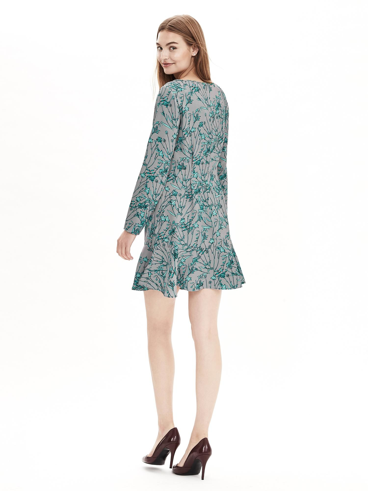 Fl Drop Waist Dress Banana Republic B296e 846d9