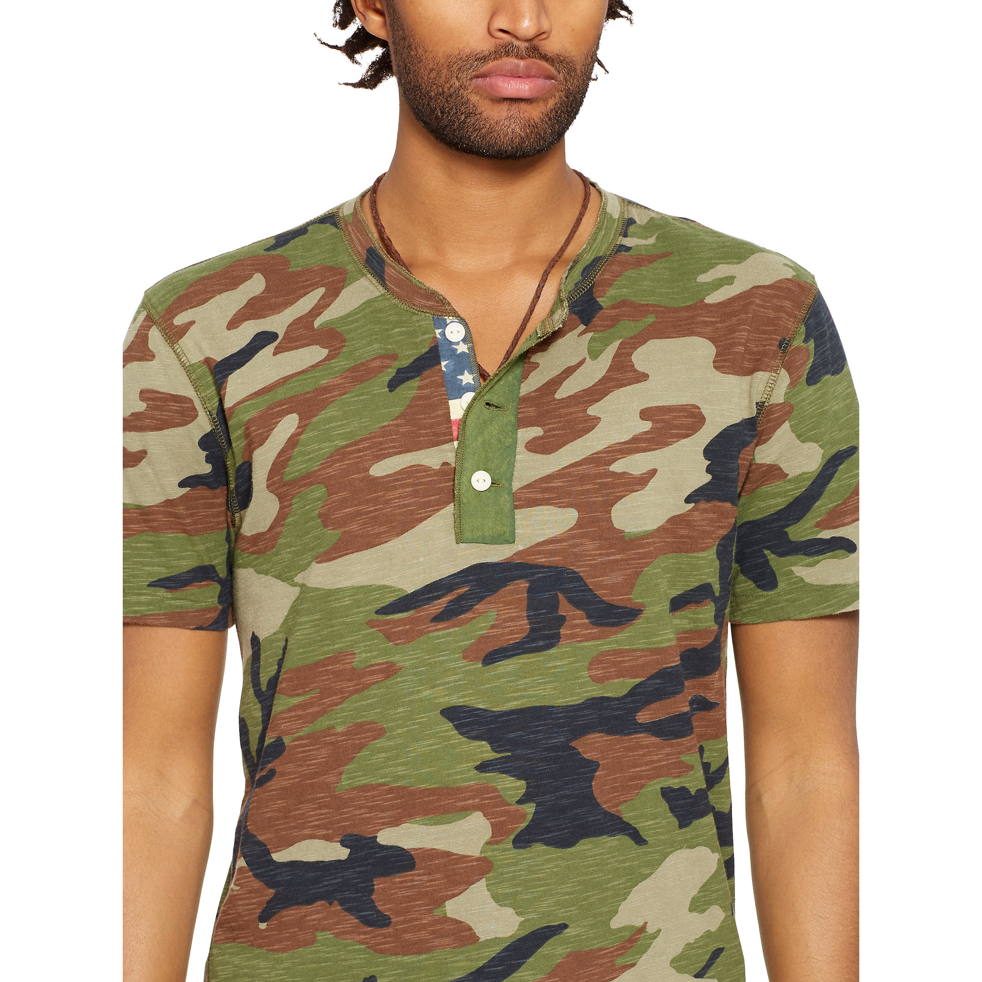 mens camo henley