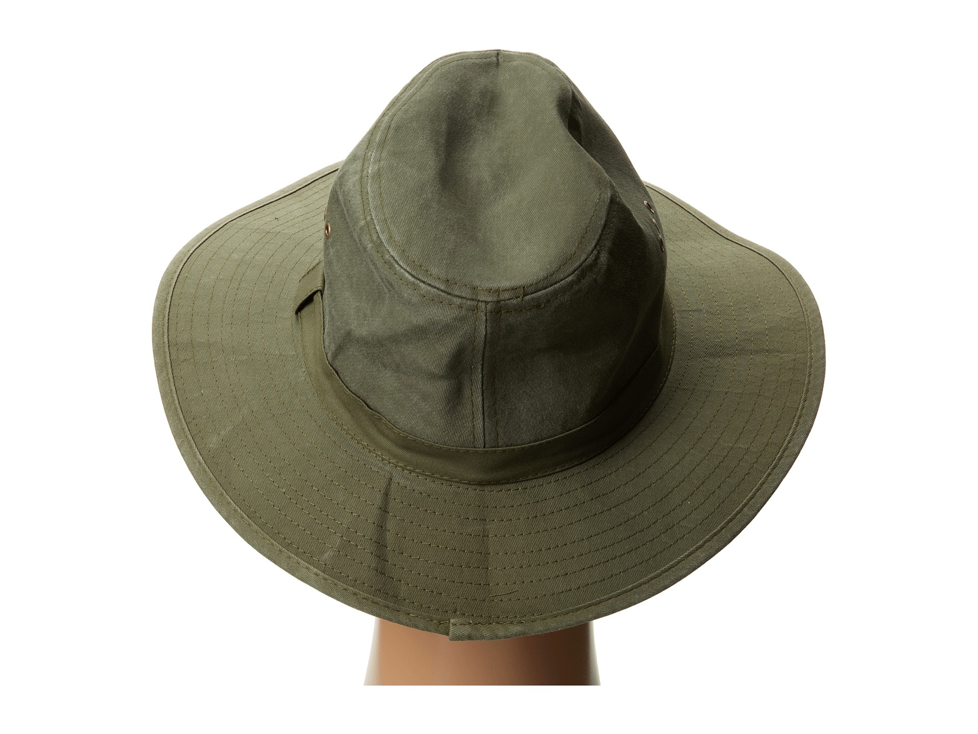 Lyst San diego hat company Cth3732 3" Distressed Canvas Wide Brim Fedora & Band With Grommets