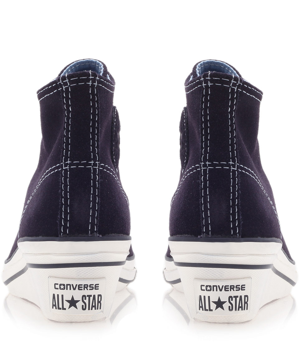 Lyst Converse Navy Chuck Taylor Suede Hi Top Wedge Trainers in Blue