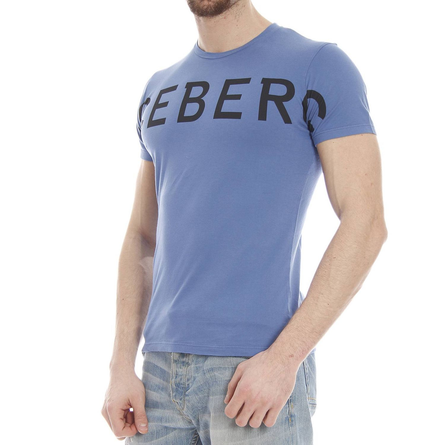 Iceberg T-shirt Short Sleeves Crewneck Logo Print in Blue for Men | Lyst