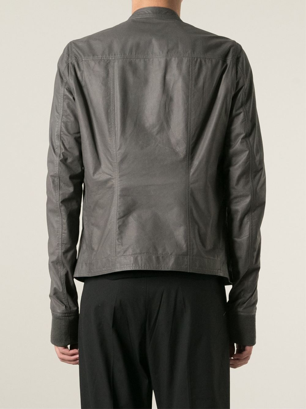 Lyst - Rick Owens Kangaroo Leather Jacket in Gray for Men