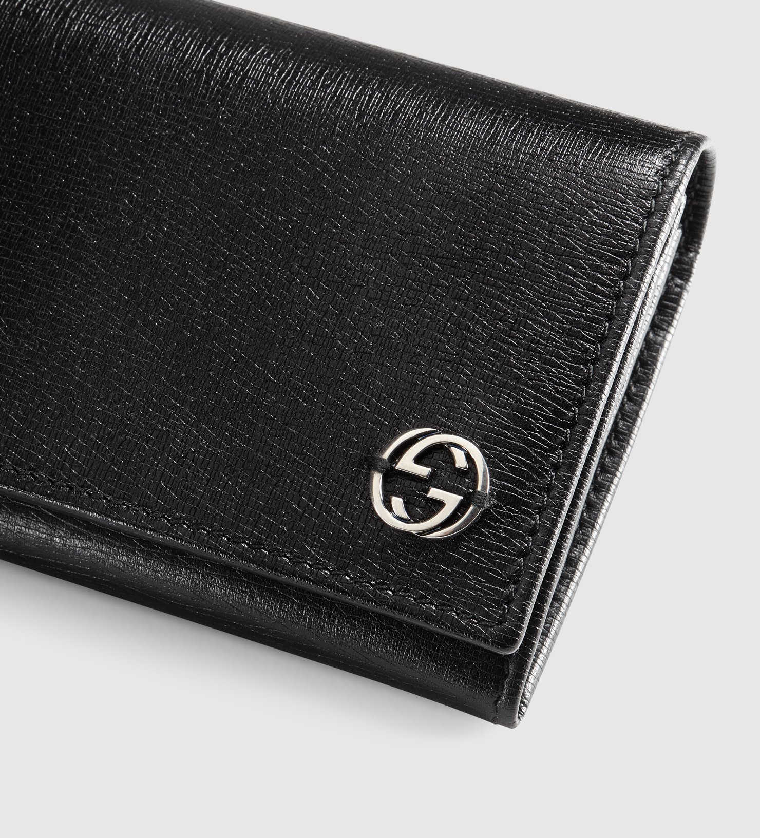 Lyst - Gucci Leather Long Coin Wallet With Printed Interior in Black for Men