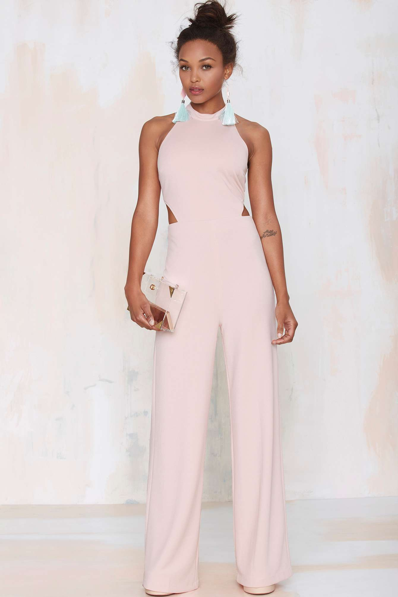 Lyst Nasty Gal Jeslina Cutout Jumpsuit In Pink 7080