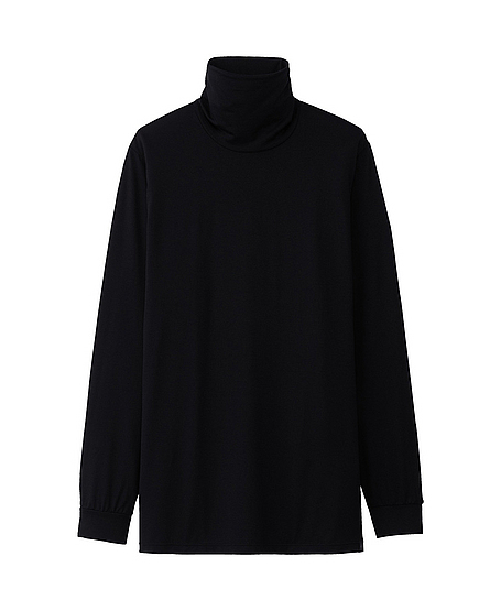 Uniqlo Heattech Turtleneck Long Sleeve T Shirt in Black for Men | Lyst