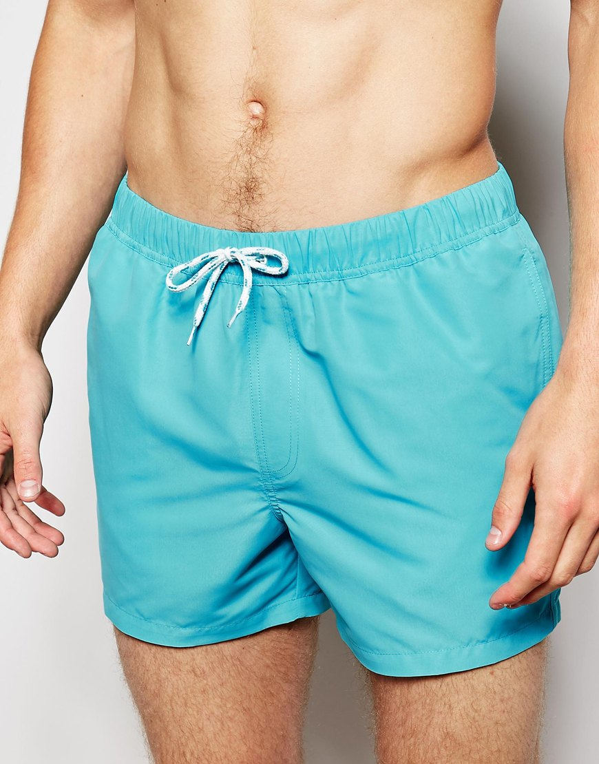 Lyst Asos Swim Shorts In Short Length in Blue for Men