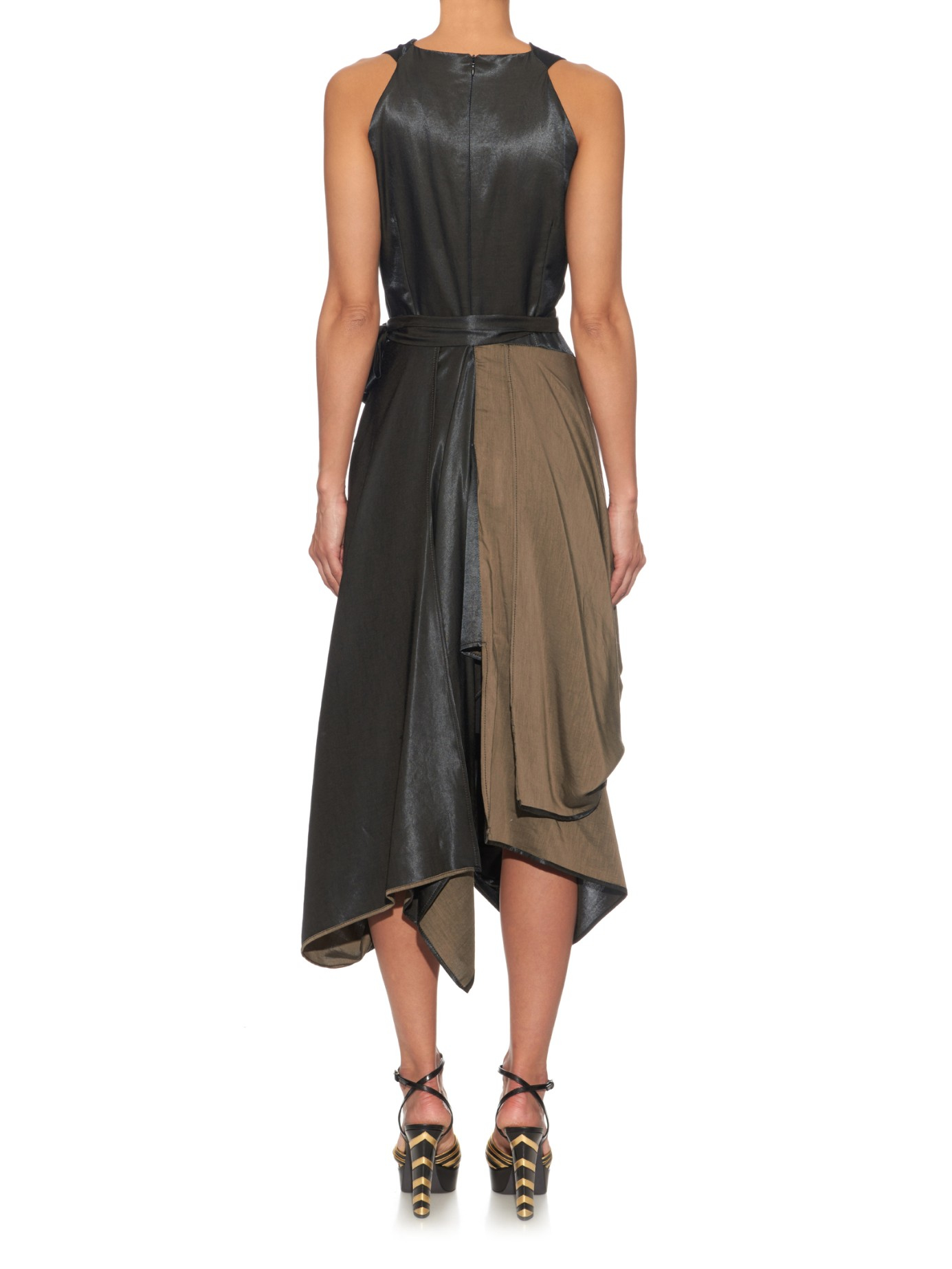 Vivienne Westwood Anglomania Eight Draped-Satin Dress in Metallic - Lyst