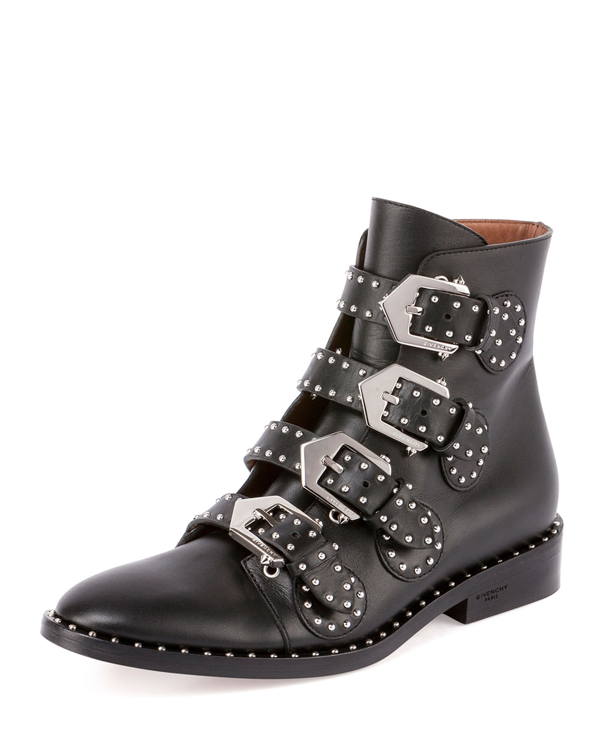 Givenchy Studded Leather Ankle Boot in Black | Lyst