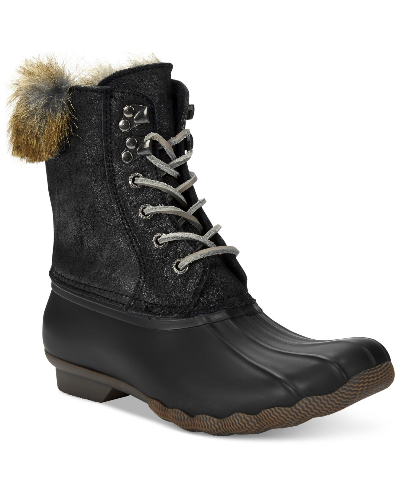 Lyst - Sperry Top-Sider Women's White Water Duck Boots in Black