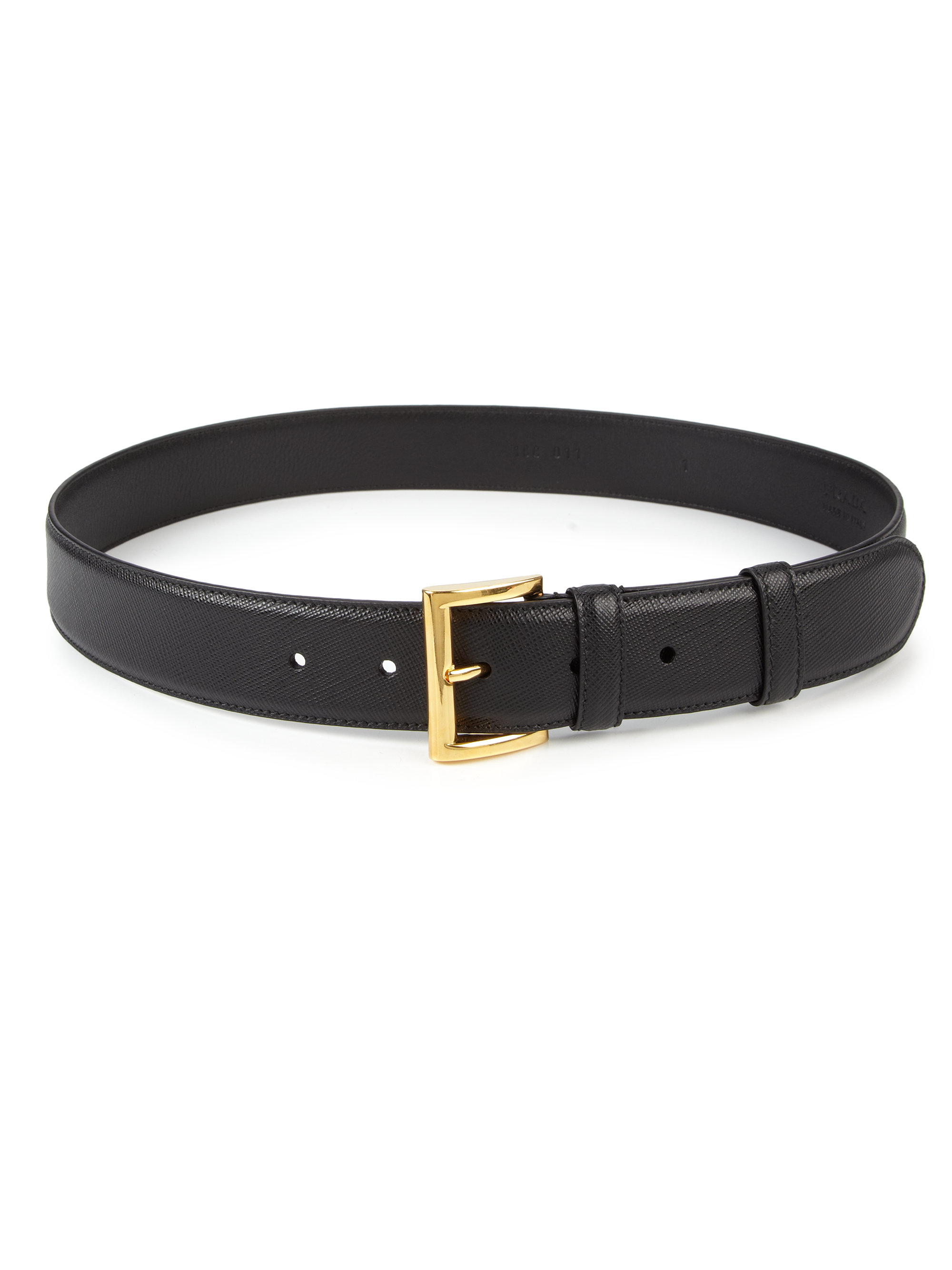 Prada Saffiano Leather Belt in Black | Lyst