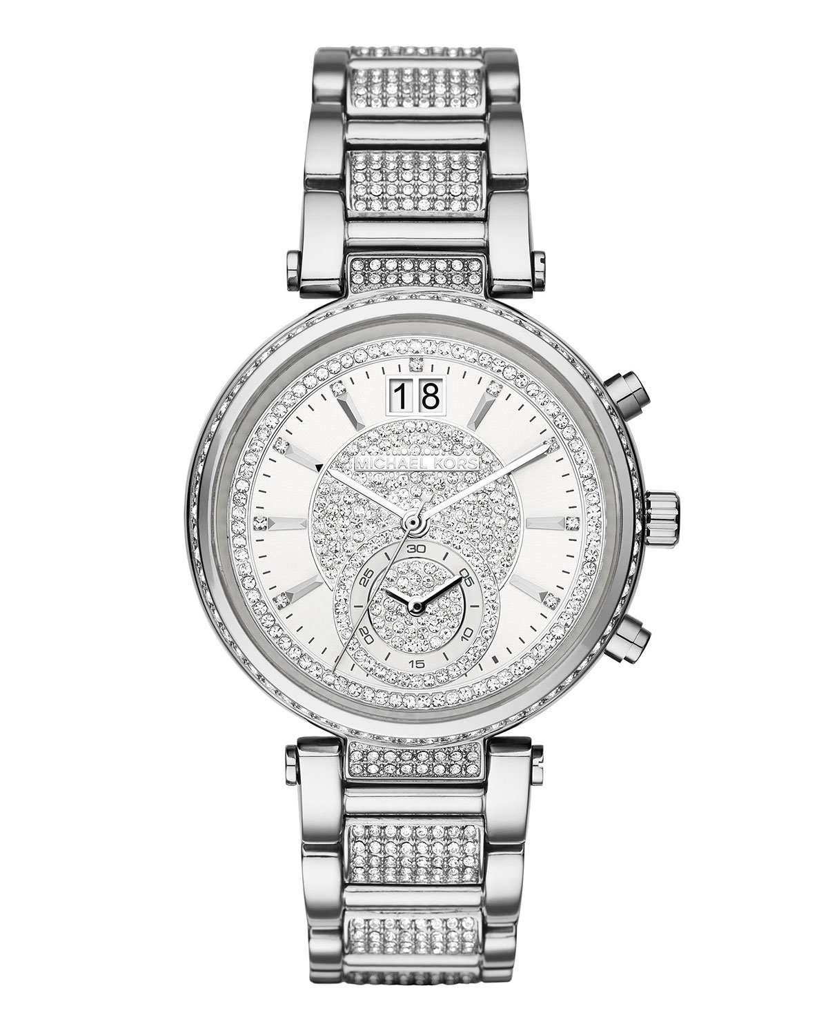 Lyst - MICHAEL Michael Kors Sawyer 39mm Pavé Crystal Watch ...