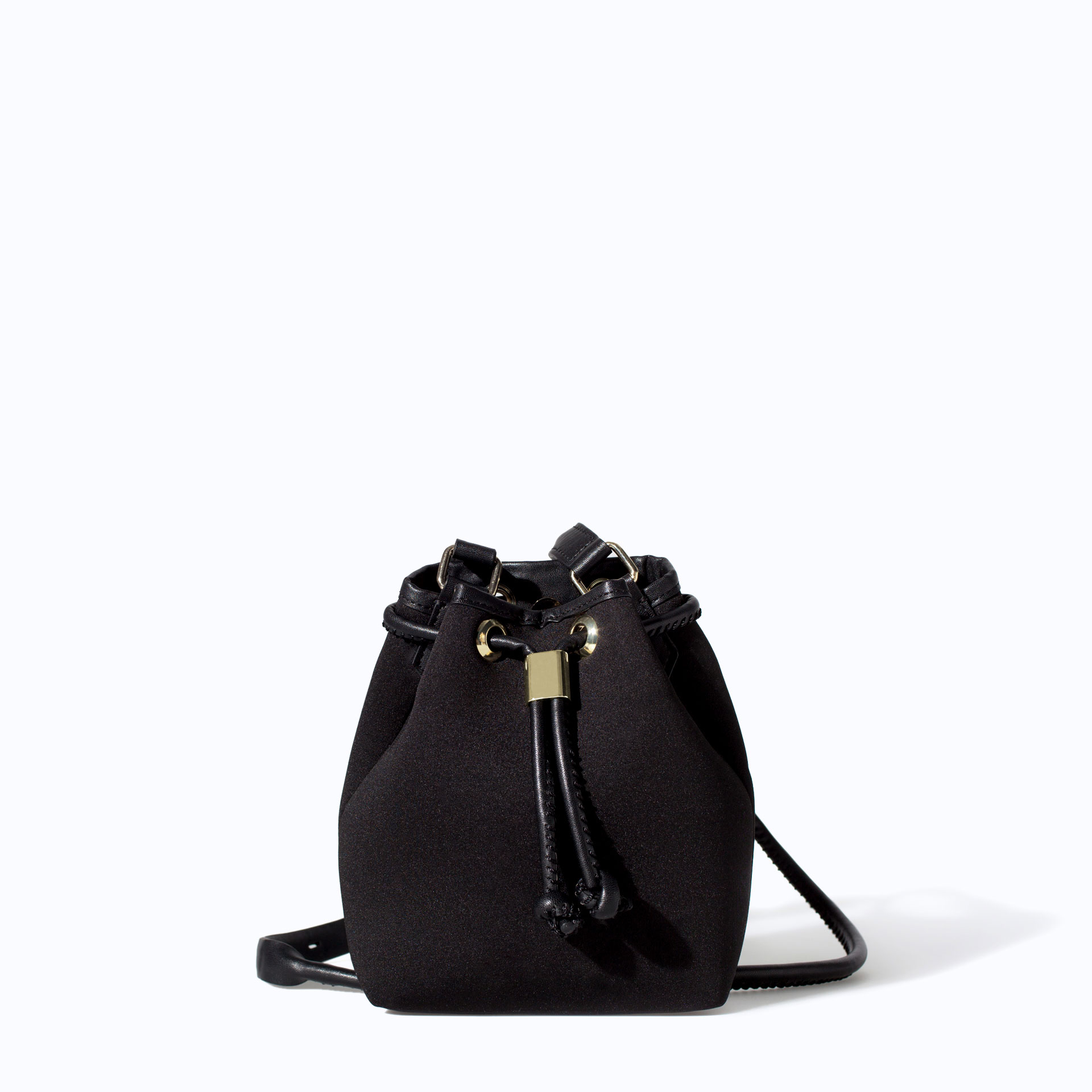 Zara Mini Neoprene Bucket Bag in Black Lyst