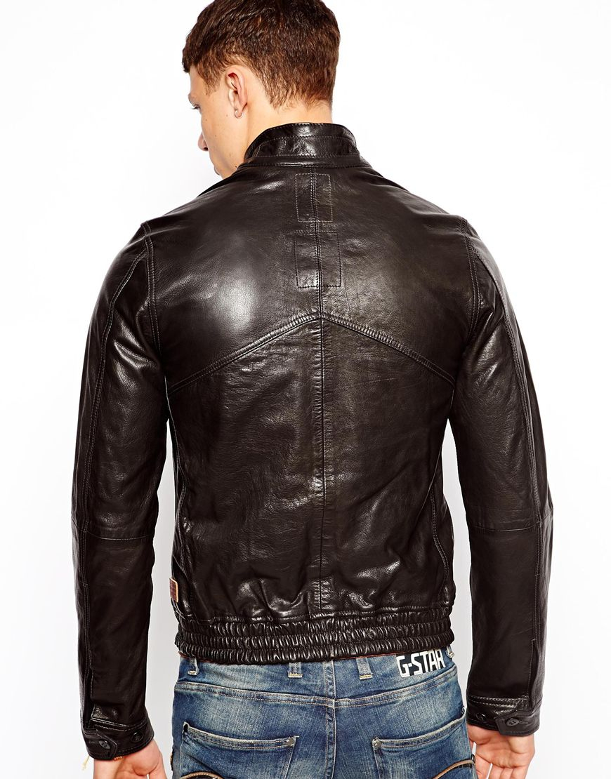 Lyst - G-Star Raw Leather Jacket in Black for Men