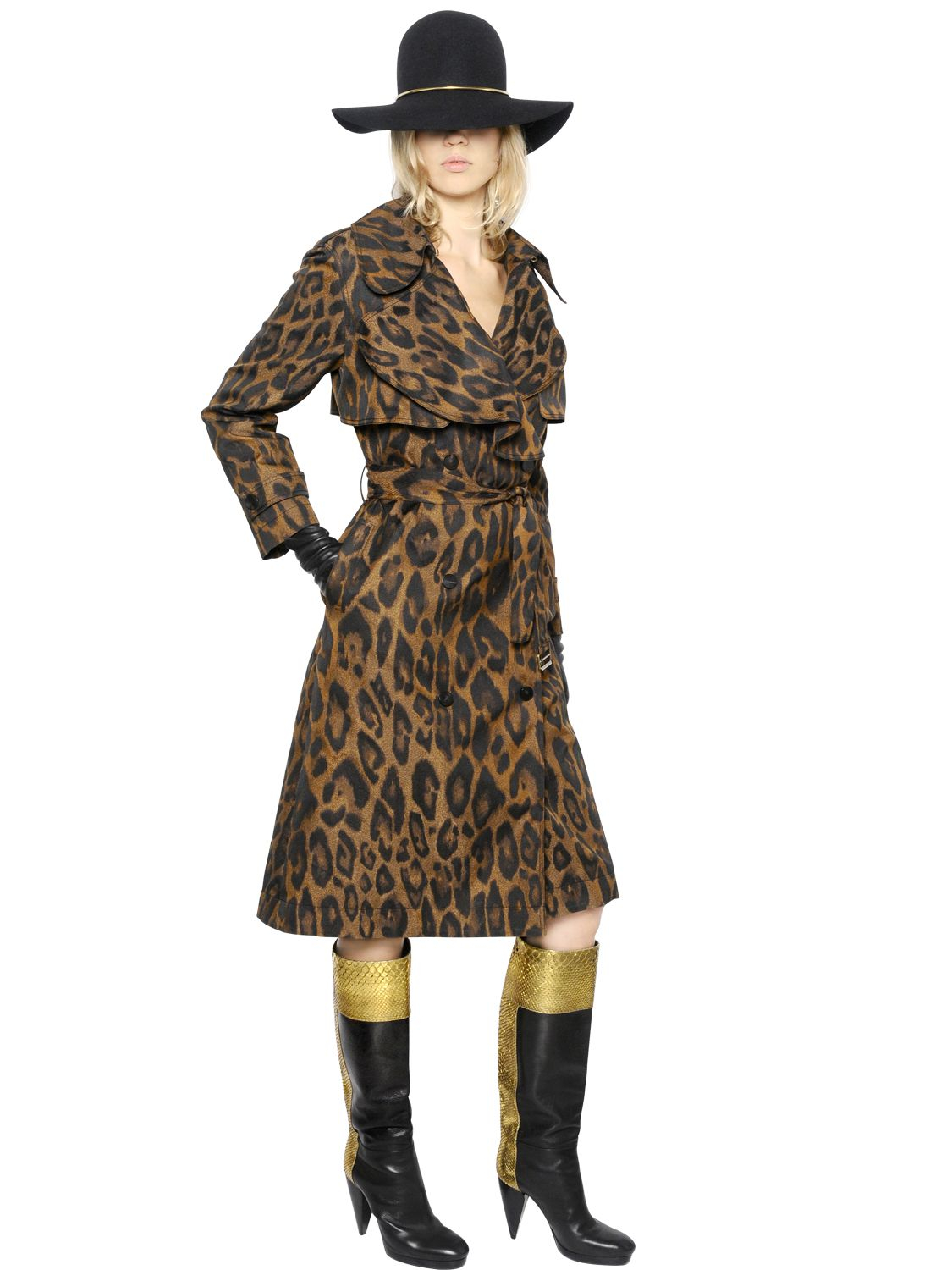 Lanvin Metallic Trench Coat In Lyst Gallery