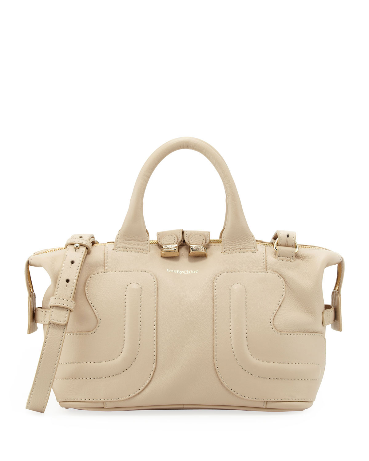 See By Chloé Kay Leather Satchel Bag Cream in Beige (CASHMERE) | Lyst