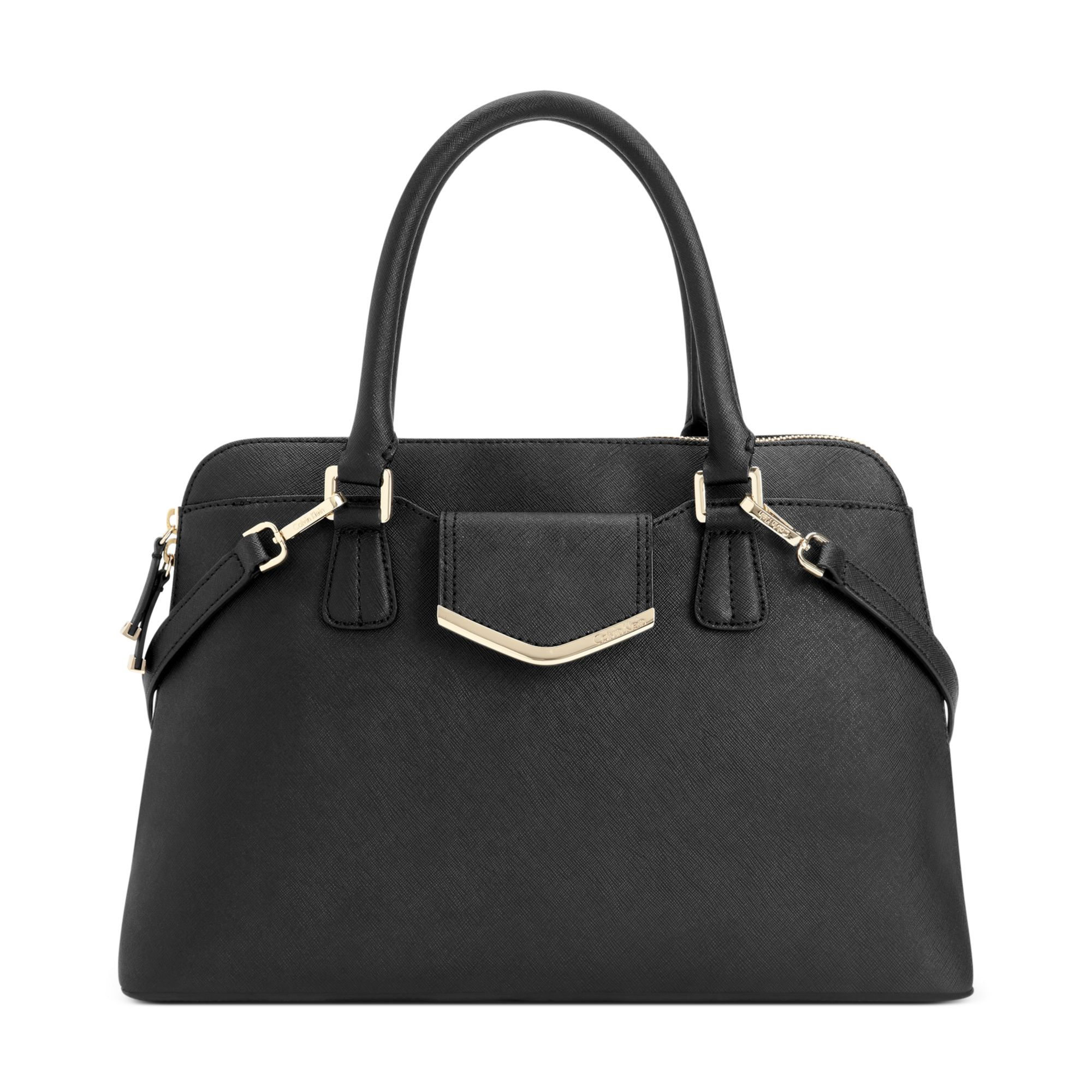 black saffiano satchel