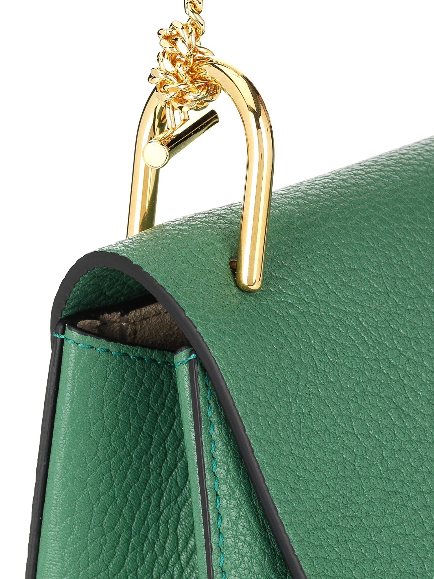 Chlo Drew Small Leather Shoulder Bag in Green | Lyst