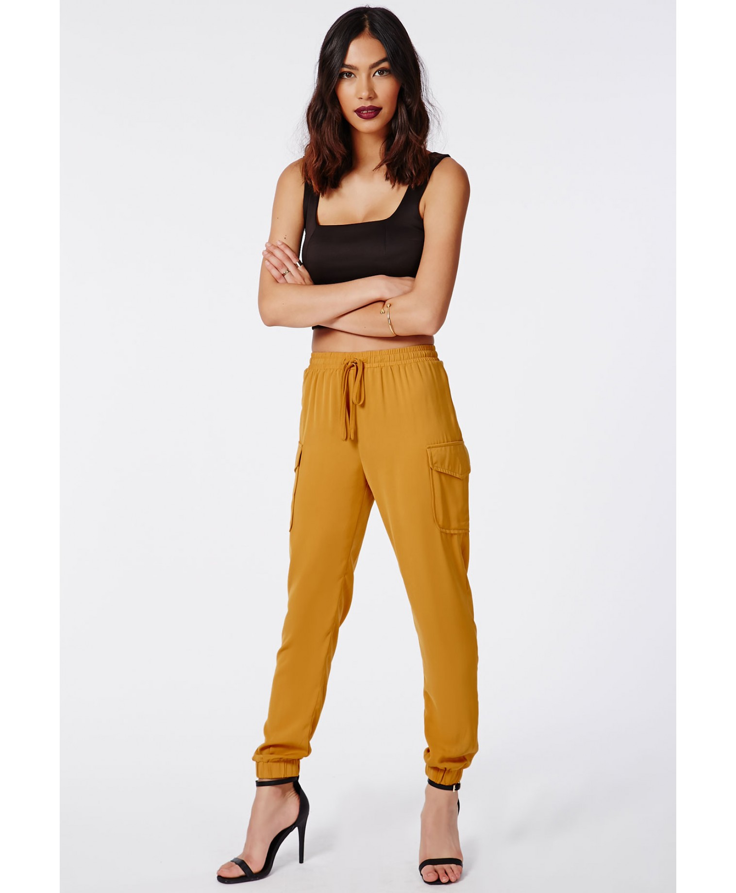 yellow jogger pants womens