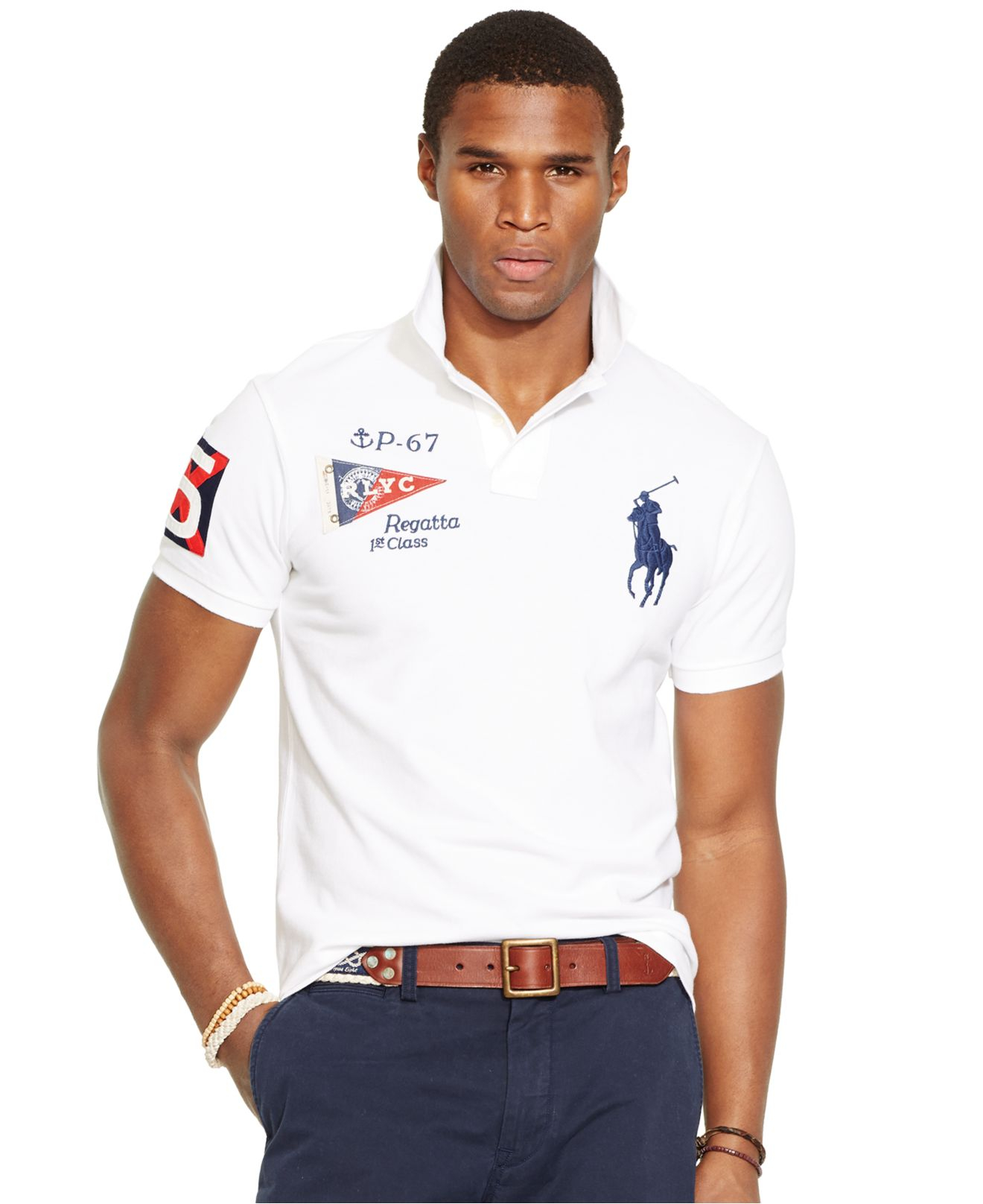 Lyst - Polo Ralph Lauren Custom-Fit Yacht Club Mesh Polo in White for Men