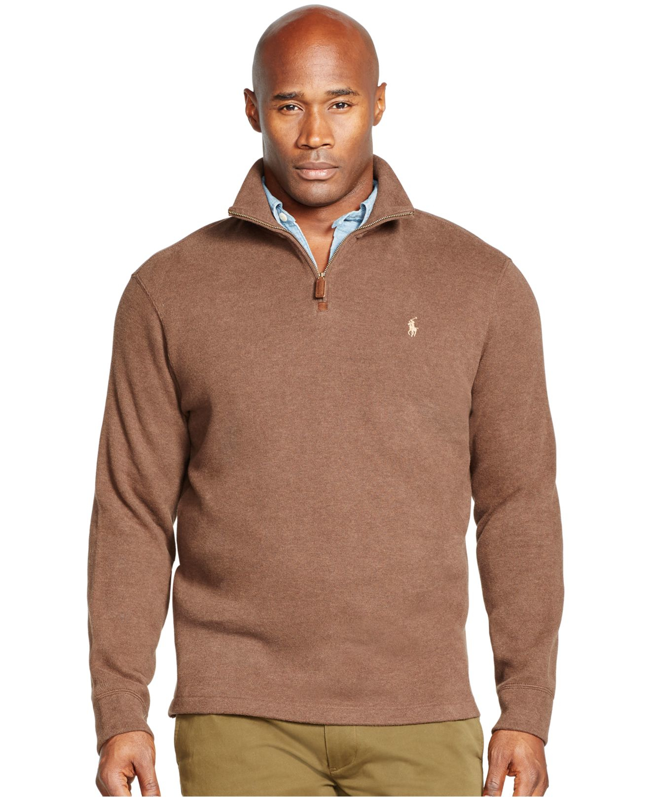 Polo ralph lauren Big And Tall French-rib Half-zip Pullover Sweater in ...