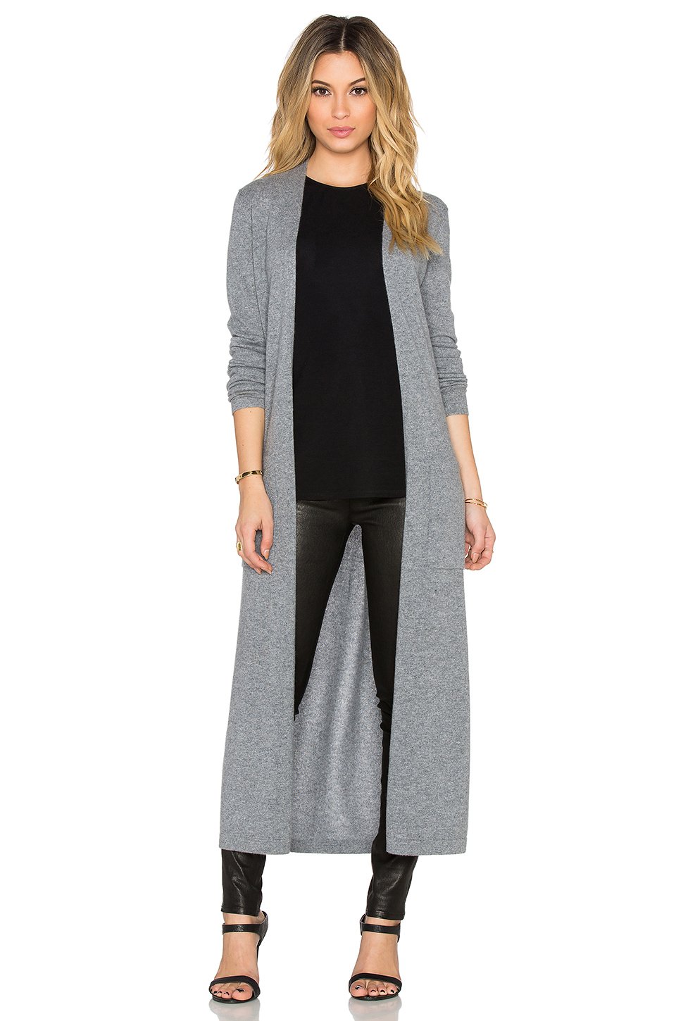 Accessories womens long gray cardigan sweater