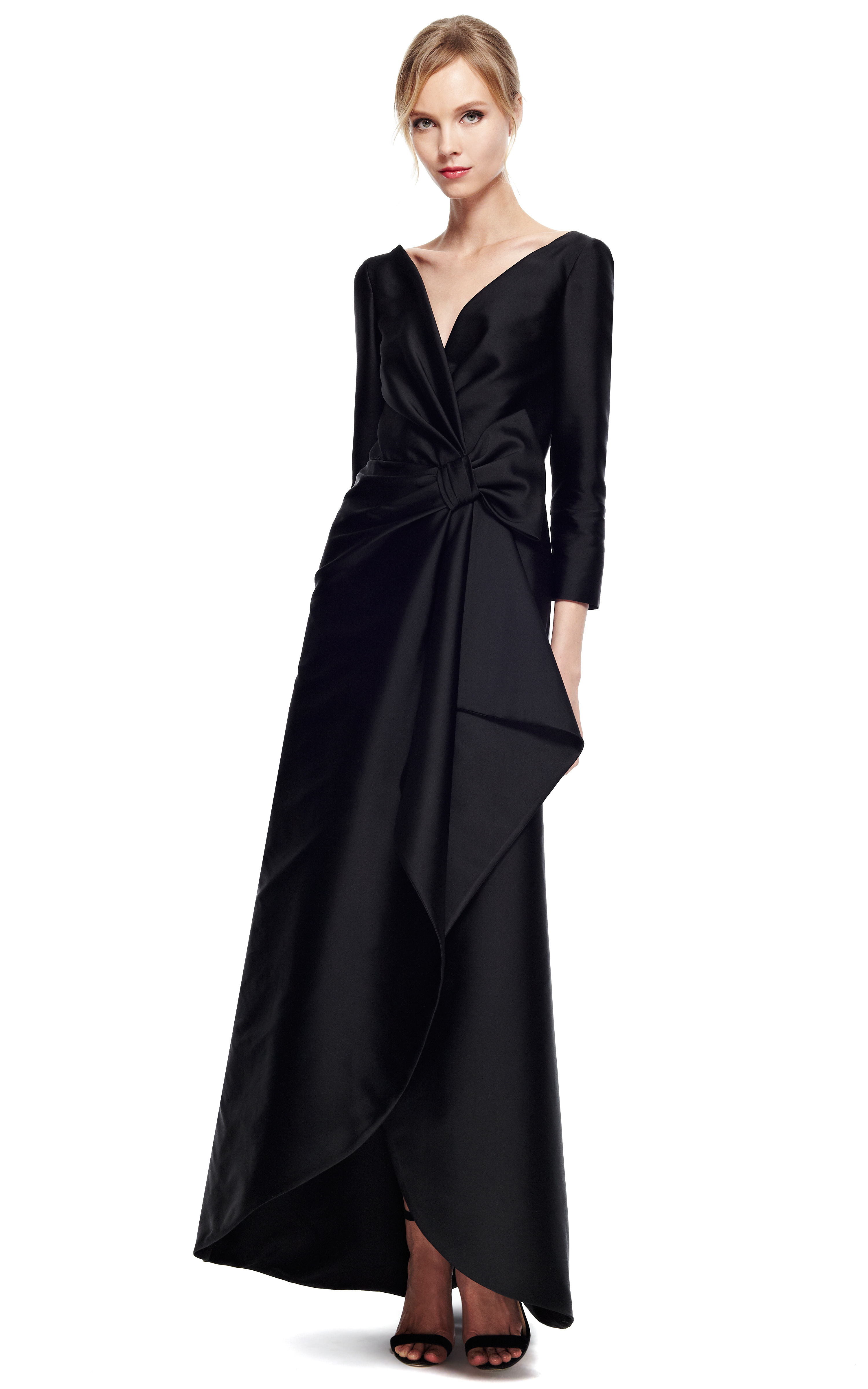 Alberta Ferretti Duchess Satin Gown in Black - Lyst