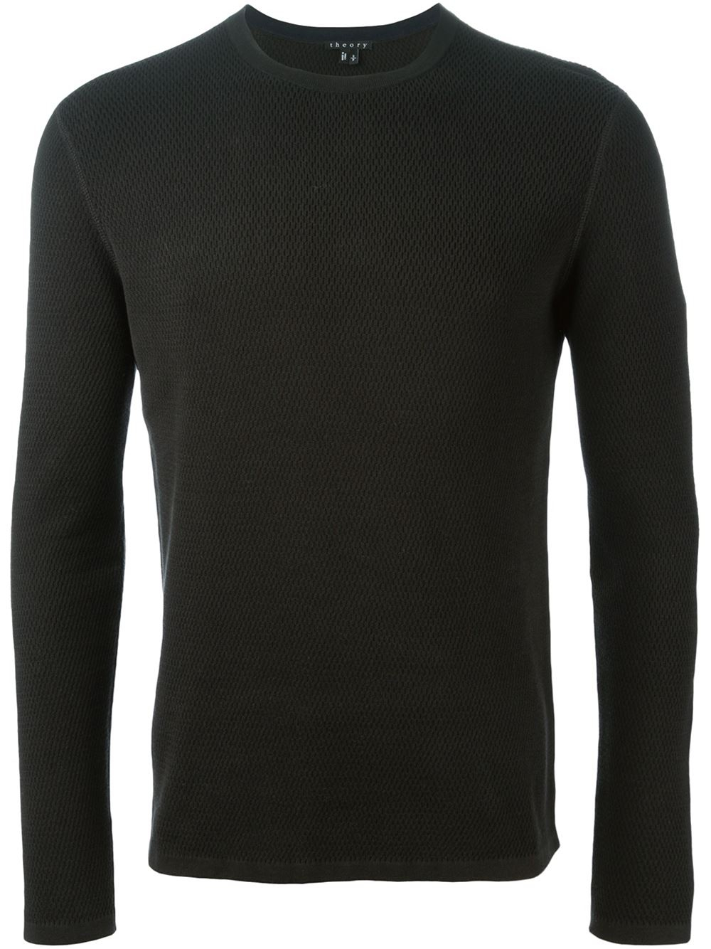 Lyst - Theory Textured Sweater in Black for Men