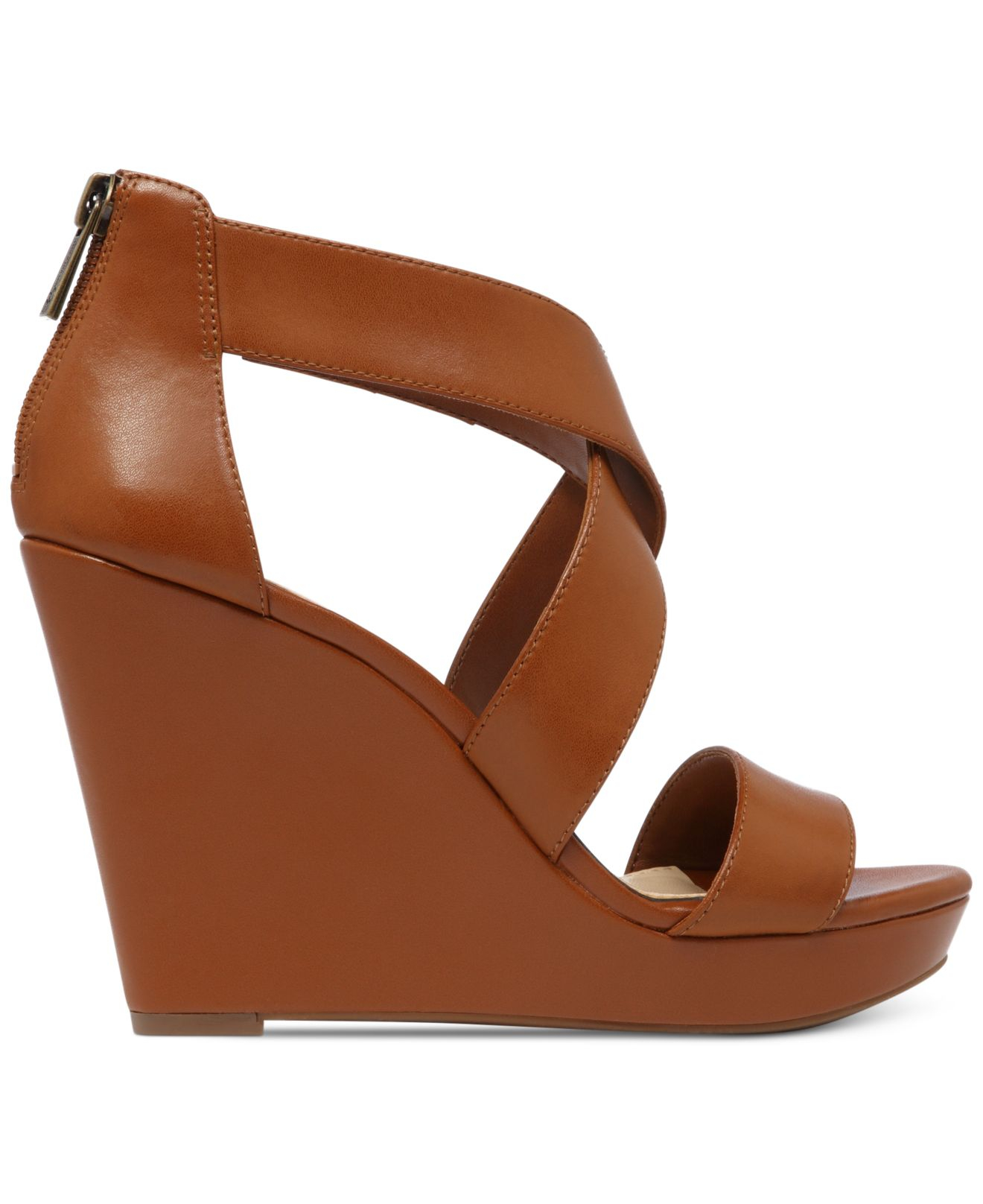 Lyst - Jessica Simpson Jinxxi Platform Wedge Sandals in Brown