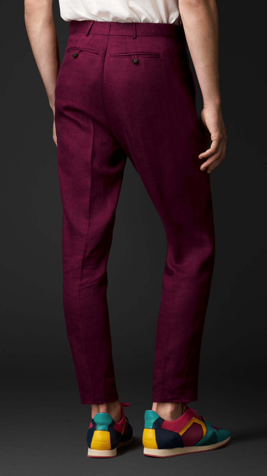 tapered linen trousers